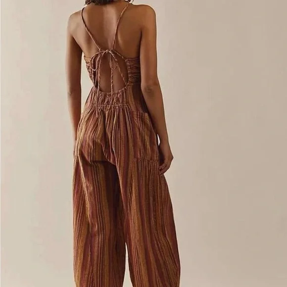 Free People Sundaze for Surfing Jumpsuit Red Clay - Picture 3 of 6
